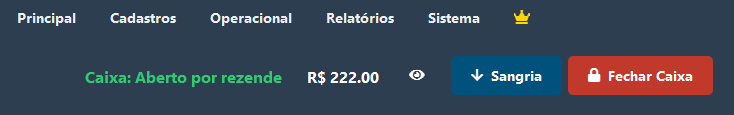 Painel de Controle do Caixa